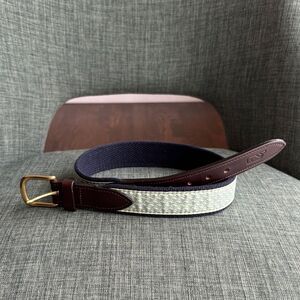 Vineyard Vines Kids boys Navy green whale preppy Belt solid brass buckle NWOT